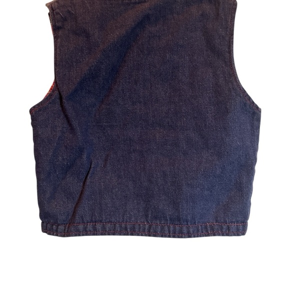 Vintage Grants 2 Toned Denim Western Lace Up Vest Youth Boys Size 7 - Picture 2 of 7